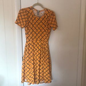 Yellow and gray LuLaRoe dress